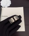 CHANEL New Model Two-Tone Resin Square CC Earrings