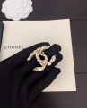 CHANEL Latest Style Light Gold Double Petal CC Brooch