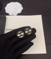 CHANEL Latest Style Black Round Stud Earrings