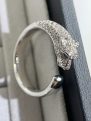 Cartier Parthere Series Half Diamond Leopard Ring-Silver