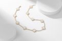 Van Cleef & Arpels Ten-Flower Mother-of-Pearl Necklace (Gold Color)