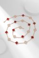 The Van Cleef & Arpels Twenty Flowers Necklace with Diamond, Red Agate, and Rose Gold